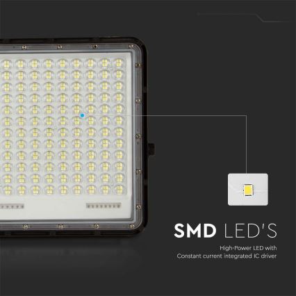 LED Outdoor solar floodlight  LED/30W/3,2V 6400K black IP65 + remote control