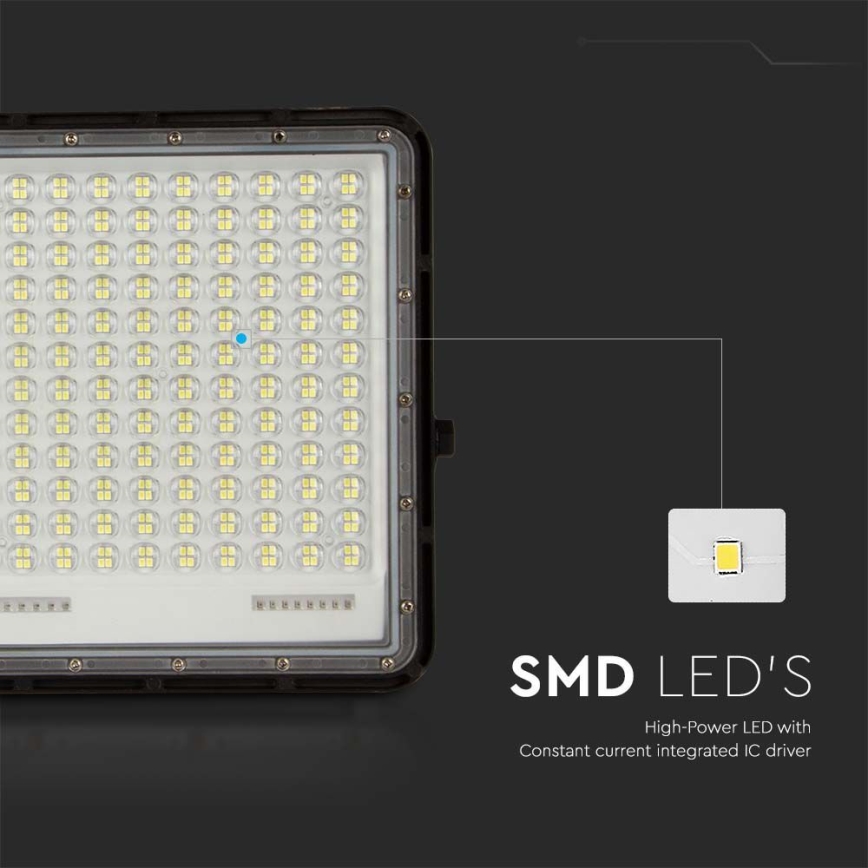 LED Outdoor solar floodlight  LED/30W/3,2V 6400K black IP65 + remote control