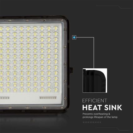 LED Outdoor solar floodlight  LED/30W/3,2V 6400K black IP65 + remote control