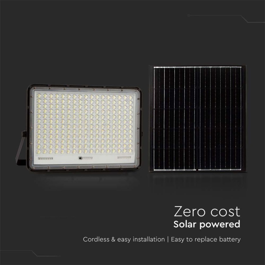 LED Outdoor solar floodlight  LED/30W/3,2V 6400K black IP65 + remote control