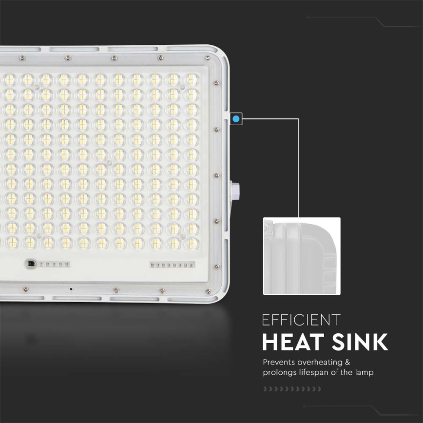LED Outdoor solar floodlight  LED/30W/3,2V 6400K white IP65 + remote control