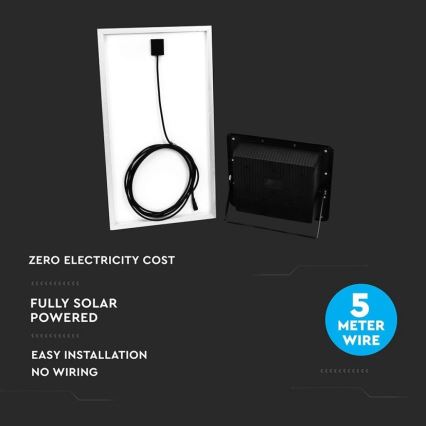 LED Outdoor solar floodlight  LED/40W/10V IP65 6000K + remote control