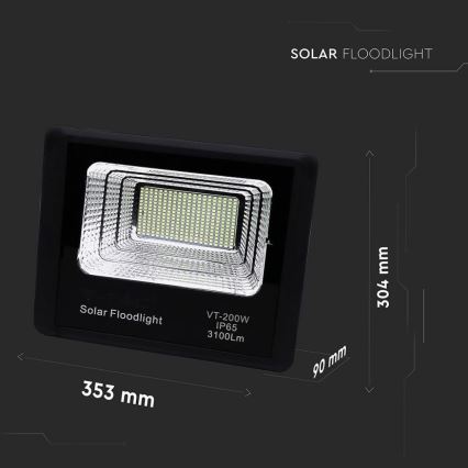 LED Outdoor solar floodlight  LED/40W/10V IP65 6000K + remote control