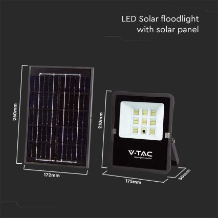 LED Outdoor solar floodlight LED/6W/3,2V 4000K IP65 + remote control