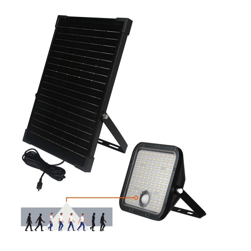 LED Outdoor solar floodlight  with sensor LED/30W/6,4V IP65 3000/4000K 6000 mAh + remote control
