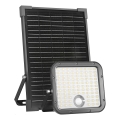 LED Outdoor solar floodlight with sensor LED/30W/6,4V IP65 3000/4000K + remote control