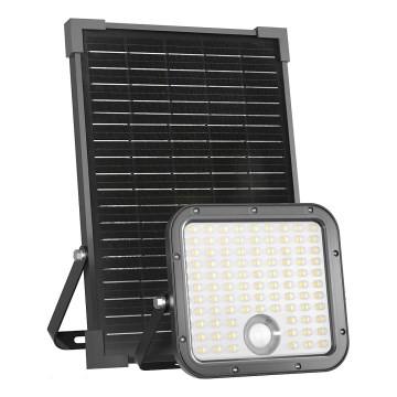 LED Outdoor solar floodlight with sensor LED/30W/6,4V IP65 3000/4000K + remote control