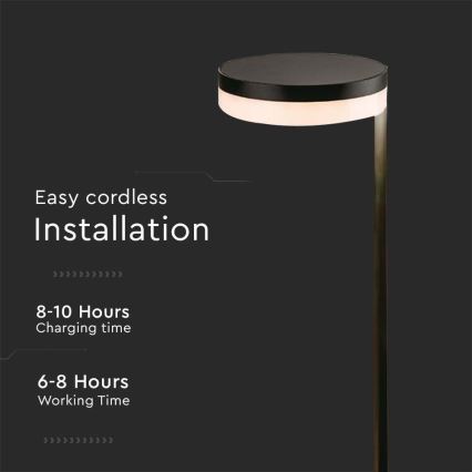 LED Outdoor solar lamp LED/2W/3,7V 3000K IP54 black