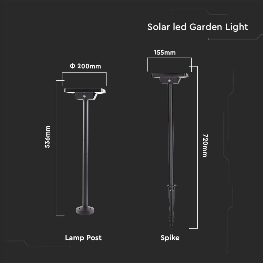 LED Outdoor solar lamp 2in1 LED/2W/3,7V IP65 3000/4000/6500K