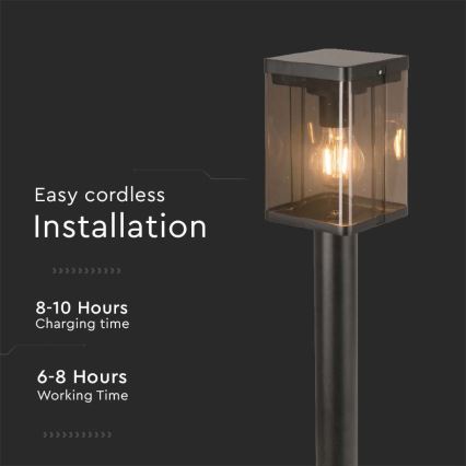 LED Outdoor solar lamp with a sensor LED/2,5W/3,7V 3000K IP54 black