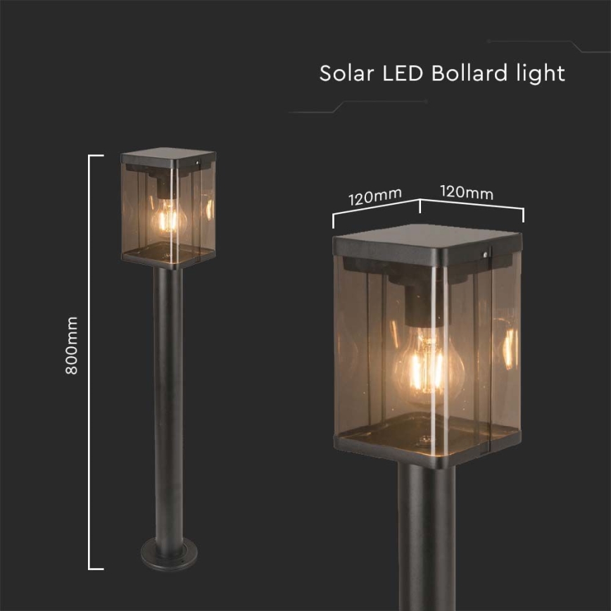 LED Outdoor solar lamp with a sensor LED/2,5W/3,7V 3000K IP54 black
