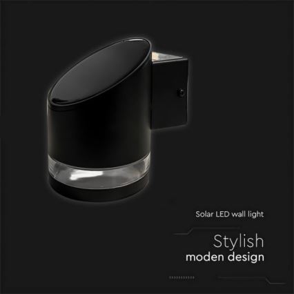 LED Outdoor solar wall light LED/1W/3,7V 3000K IP54 black