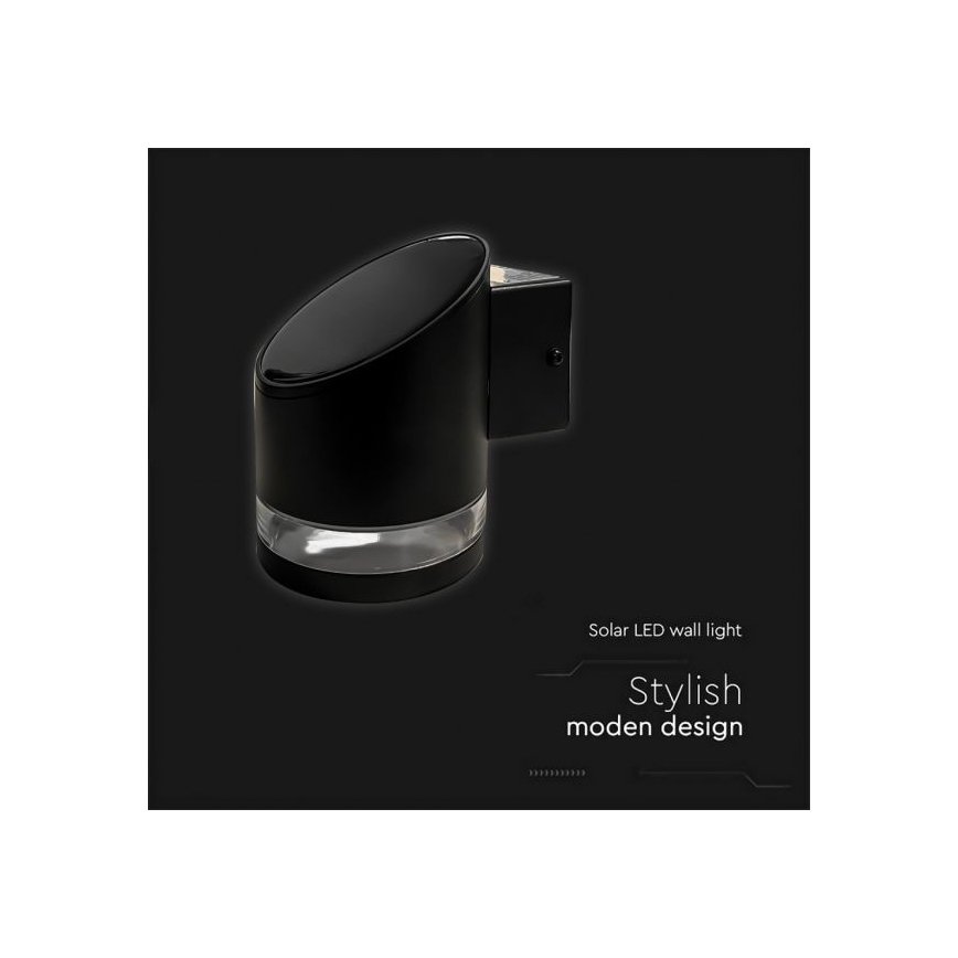 LED Outdoor solar wall light LED/1W/3,7V 3000K IP54 black