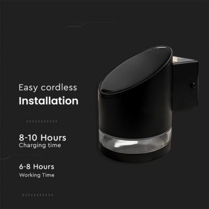 LED Outdoor solar wall light LED/1W/3,7V 3000K IP54 black