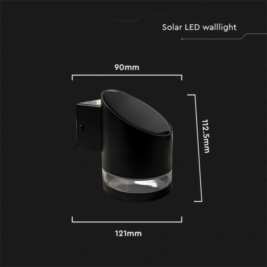 LED Outdoor solar wall light LED/1W/3,7V 3000K IP54 black