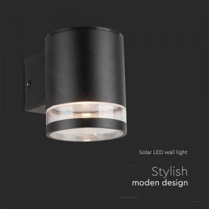 LED Outdoor solar wall light LED/1W/3,7V 3000K IP54 black