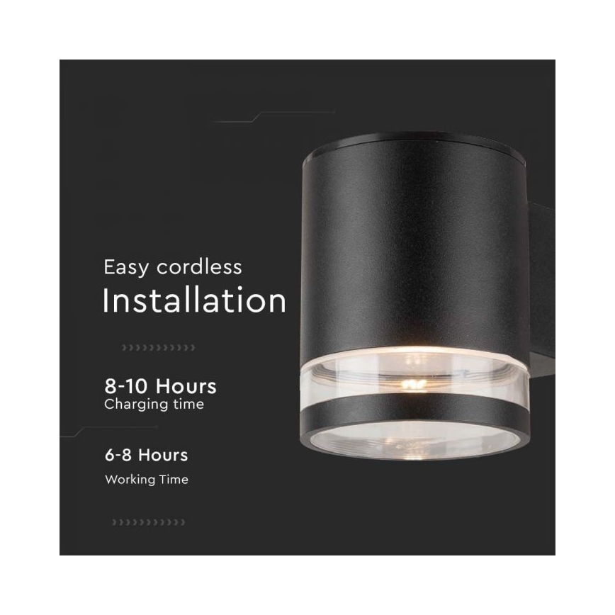 LED Outdoor solar wall light LED/1W/3,7V 3000K IP54 black