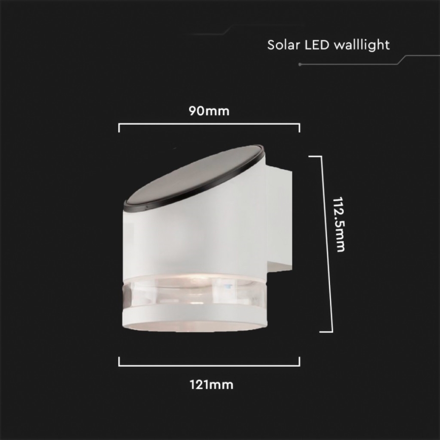 LED Outdoor solar wall light LED/1W/3,7V 3000K IP54 white