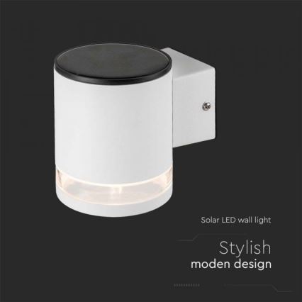 LED Outdoor solar wall light LED/1W/3,7V 3000K IP54 white
