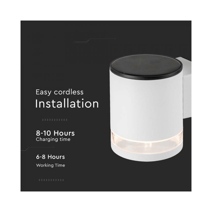 LED Outdoor solar wall light LED/1W/3,7V 3000K IP54 white
