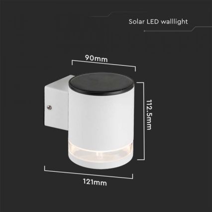 LED Outdoor solar wall light LED/1W/3,7V 3000K IP54 white