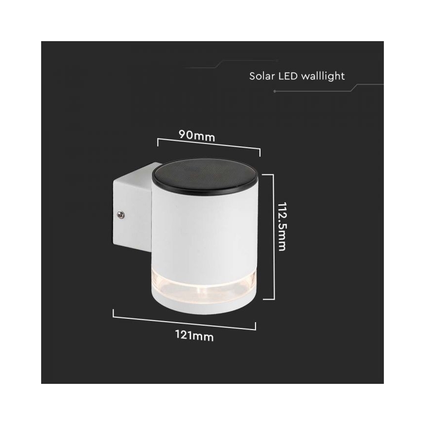 LED Outdoor solar wall light LED/1W/3,7V 3000K IP54 white