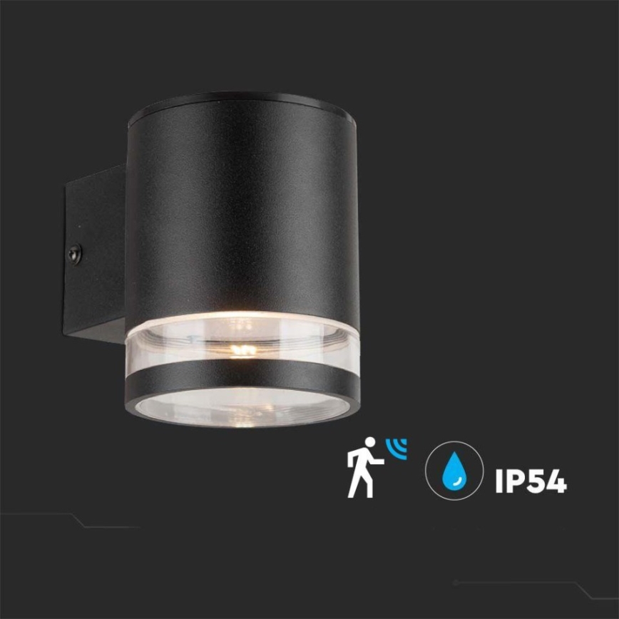 LED Outdoor solar wall light with sensor LED/1W/3,7V 3000K IP54 black
