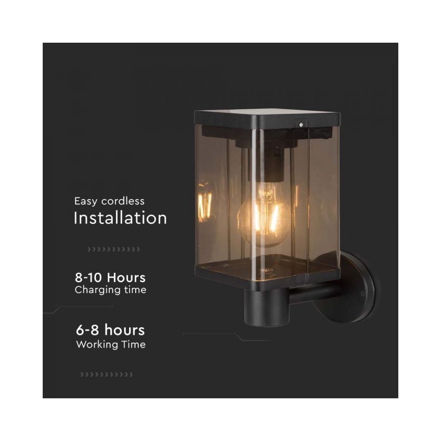 LED Outdoor solar wall light with sensor LED/2,5W/3,7V 3000K IP54