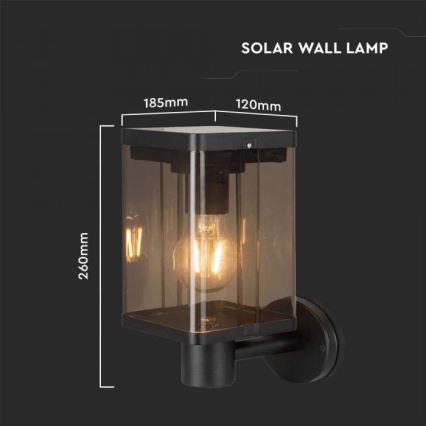 LED Outdoor solar wall light with sensor LED/2,5W/3,7V 3000K IP54