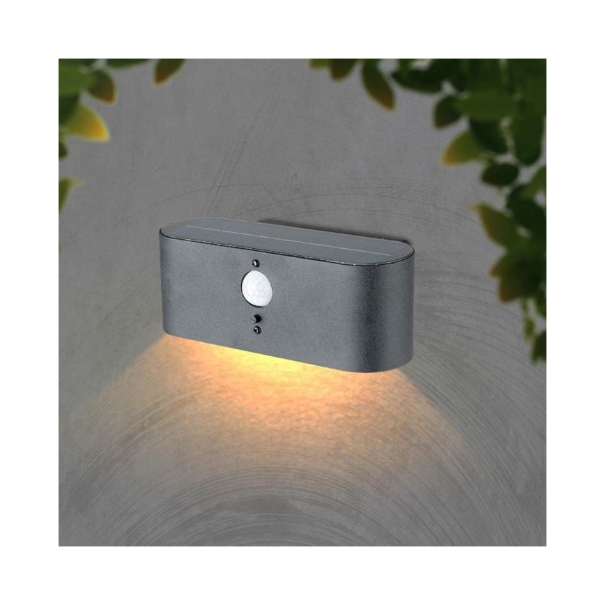 LED Outdoor solar wall light with sensor LED/2,5W/3,7V 3000K IP54