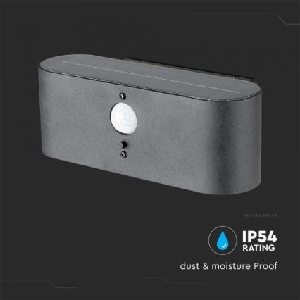 LED Outdoor solar wall light with sensor LED/2,5W/3,7V 3000K IP54