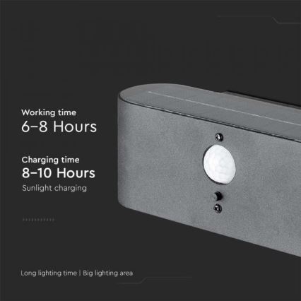 LED Outdoor solar wall light with sensor LED/2,5W/3,7V 3000K IP54