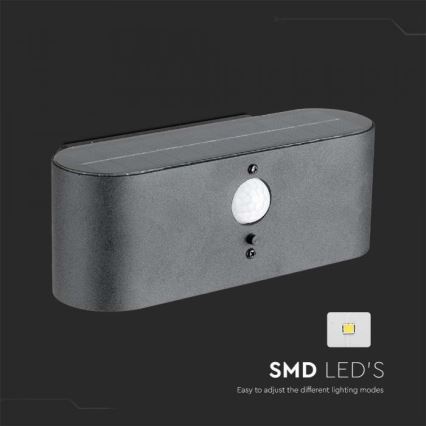 LED Outdoor solar wall light with sensor LED/2,5W/3,7V 3000K IP54