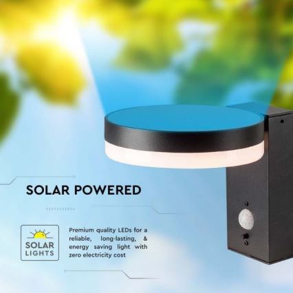 LED Outdoor solar wall light with sensor LED/5,5W/3,7V 3000K IP54