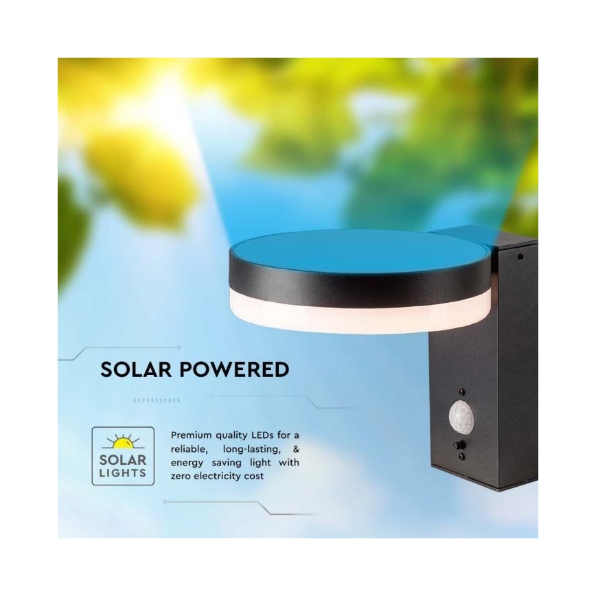 LED Outdoor solar wall light with sensor LED/5,5W/3,7V 3000K IP54
