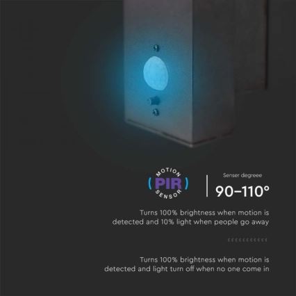 LED Outdoor solar wall light with sensor LED/5,5W/3,7V 3000K IP54