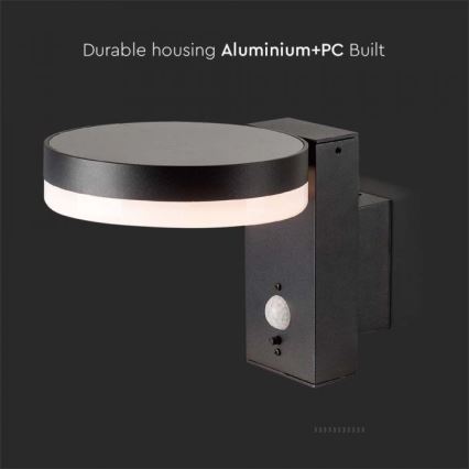 LED Outdoor solar wall light with sensor LED/5,5W/3,7V 3000K IP54
