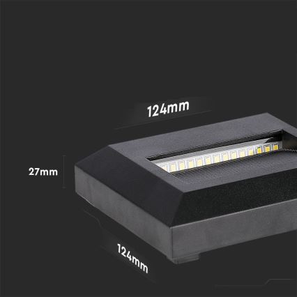 LED Outdoor staircase light LED/2W/230V IP65 3000K black