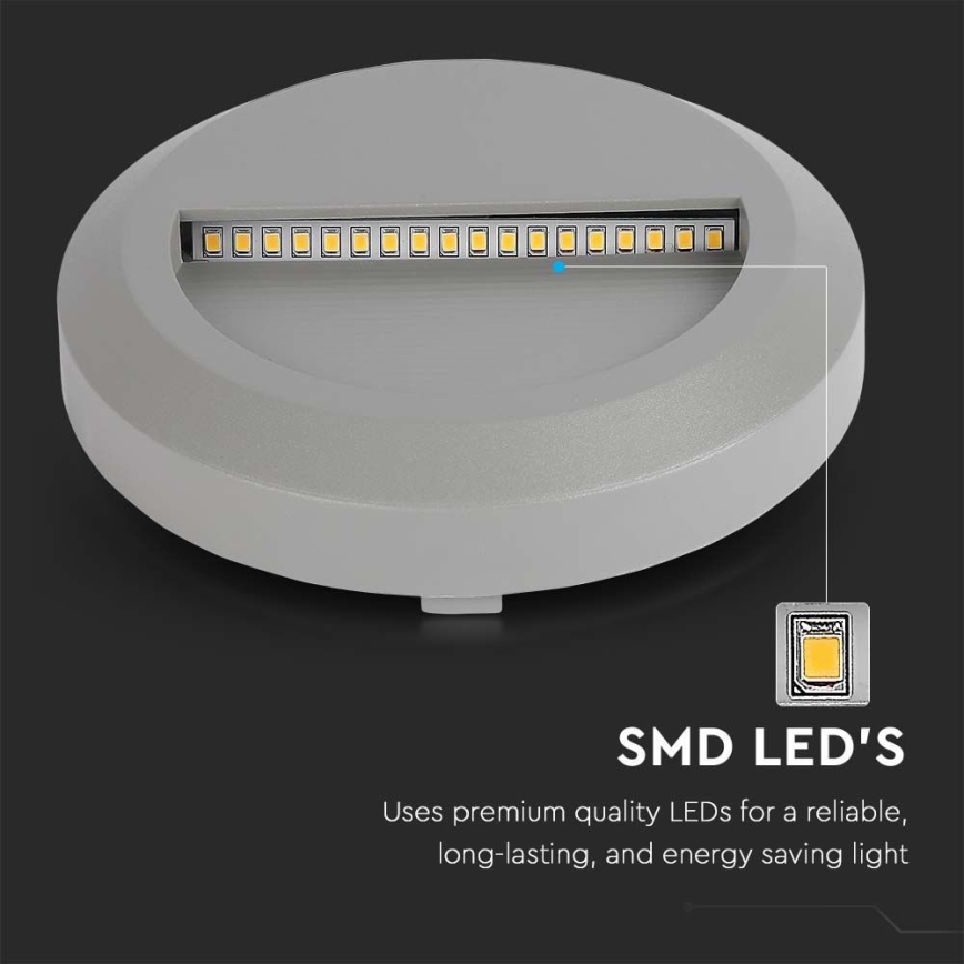 LED Outdoor staircase light LED/2W/230V IP65 3000K grey