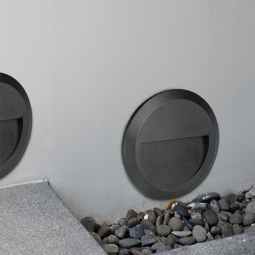 LED Outdoor staircase light LED/2W/230V IP65 4000K black
