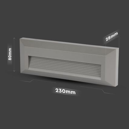 LED Outdoor staircase light LED/3W/230V 4000K IP65 grey