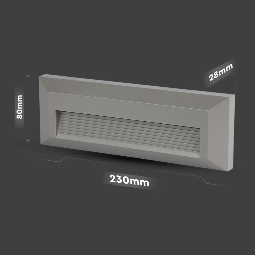 LED Outdoor staircase light LED/3W/230V 4000K IP65 grey