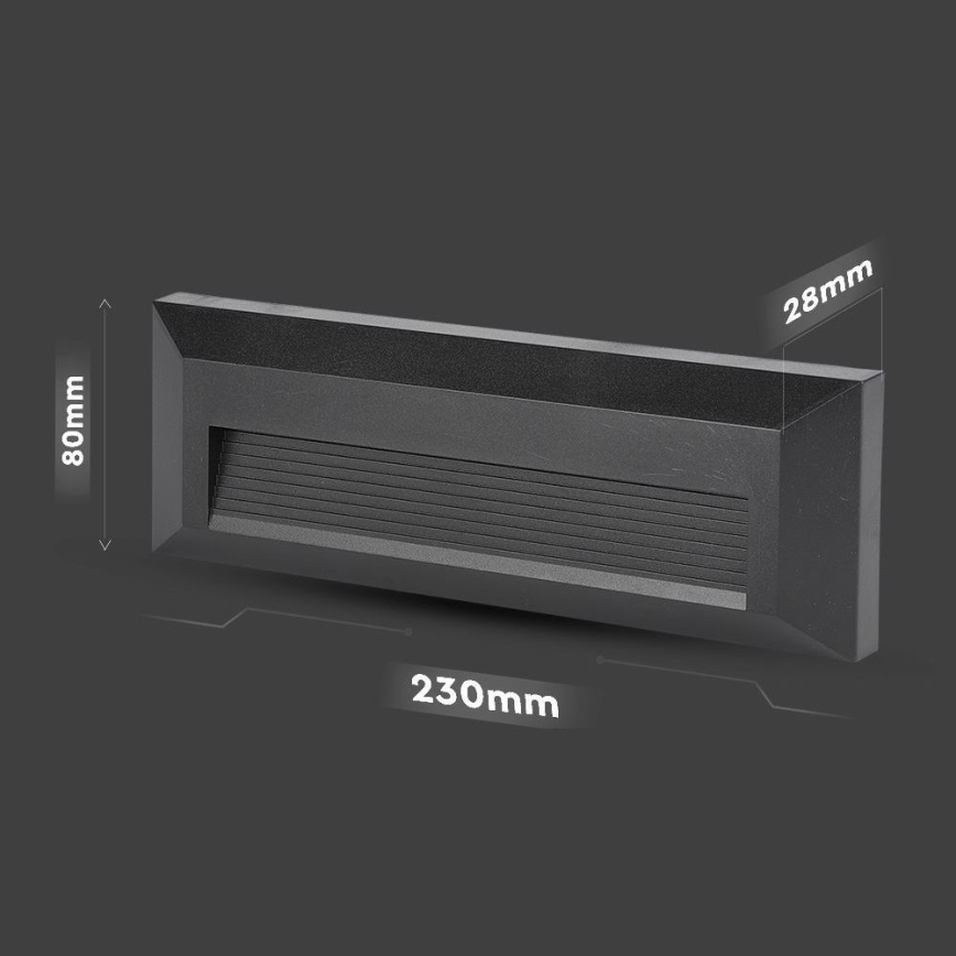 LED Outdoor staircase light LED/3W/230V IP65 3000K black