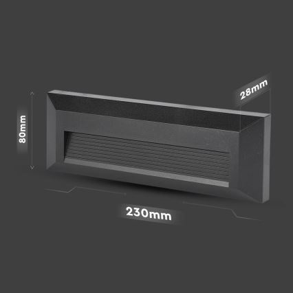 LED Outdoor staircase light LED/3W/230V IP65 4000K black