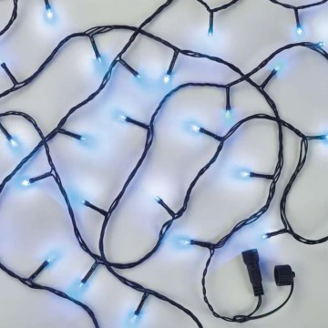 LED outdoor string lights, 100 LEDs / 10 m, IP44, blue