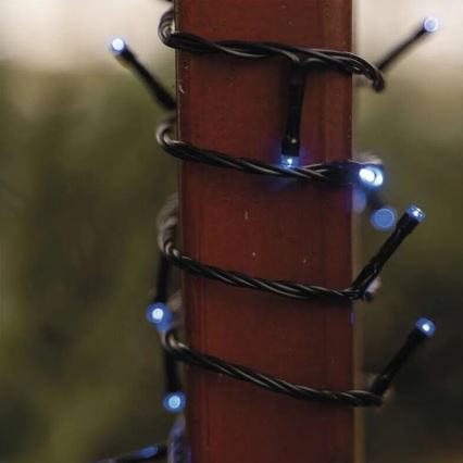 LED outdoor string lights, 100 LEDs / 10 m, IP44, blue
