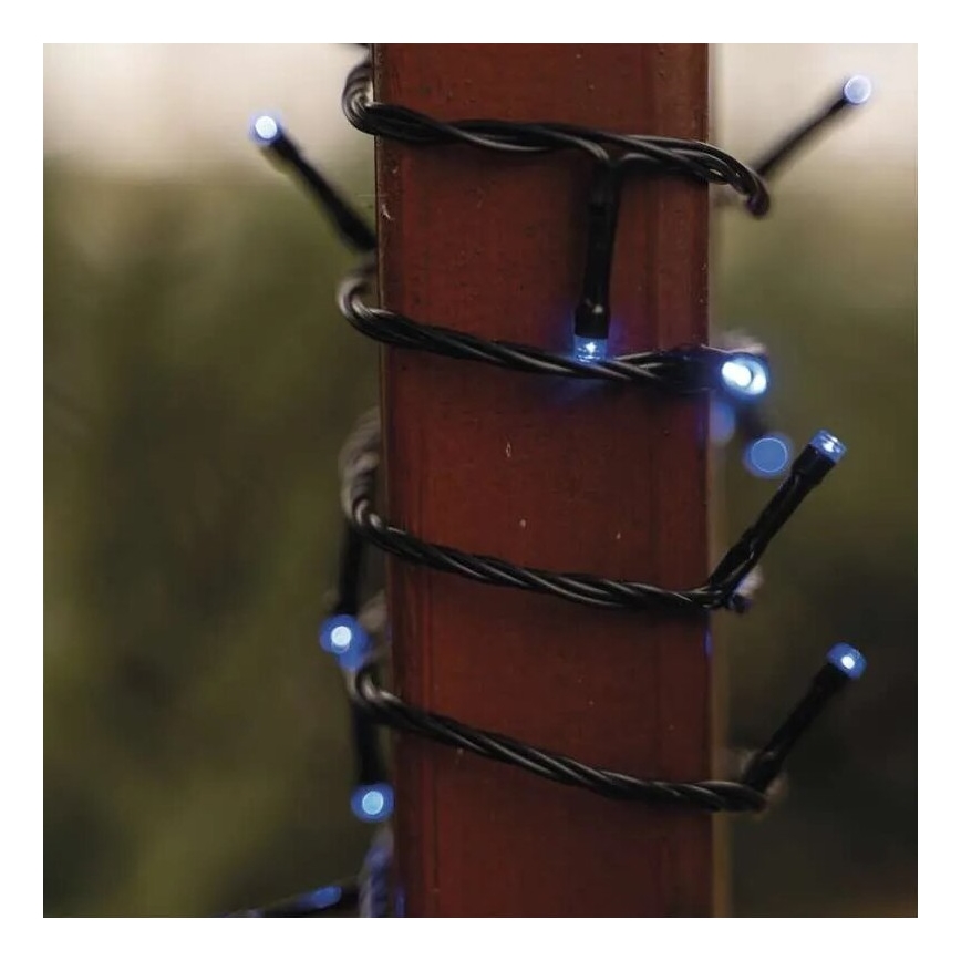 LED outdoor string lights, 100 LEDs / 10 m, IP44, blue