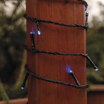 LED outdoor string lights, 100 LEDs / 10 m, IP44, blue