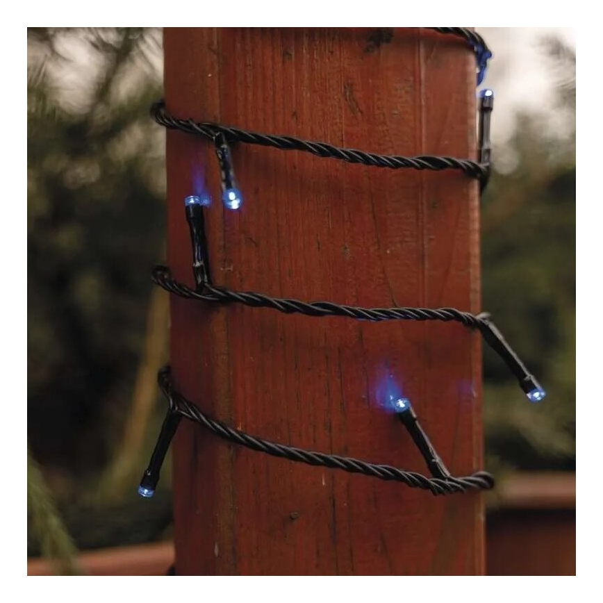 LED outdoor string lights, 100 LEDs / 10 m, IP44, blue