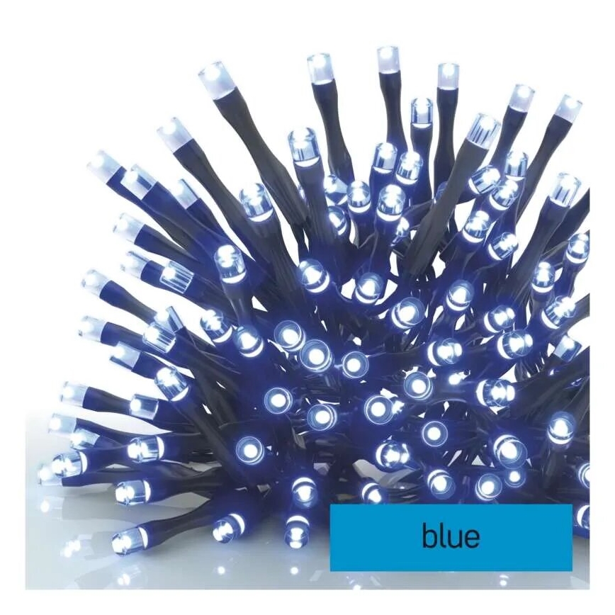 LED outdoor string lights, 100 LEDs / 10 m, IP44, blue